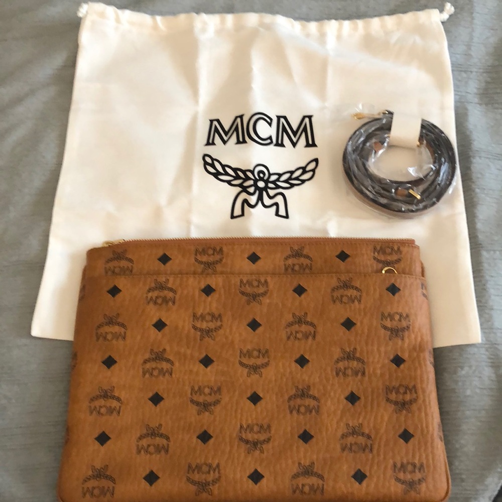 MCM Visetos Original Crossbody Pouch